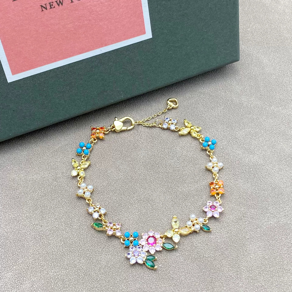 kate spade Zircon Flower Butterfly Beaded Asymmetric Bracelet